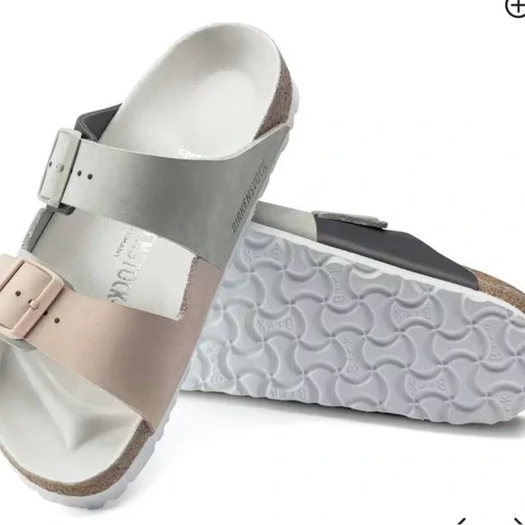 Birkenstock Arizona Split Colorblock Sandals Mineral/Rose Size 39 - Picture 11 of 11